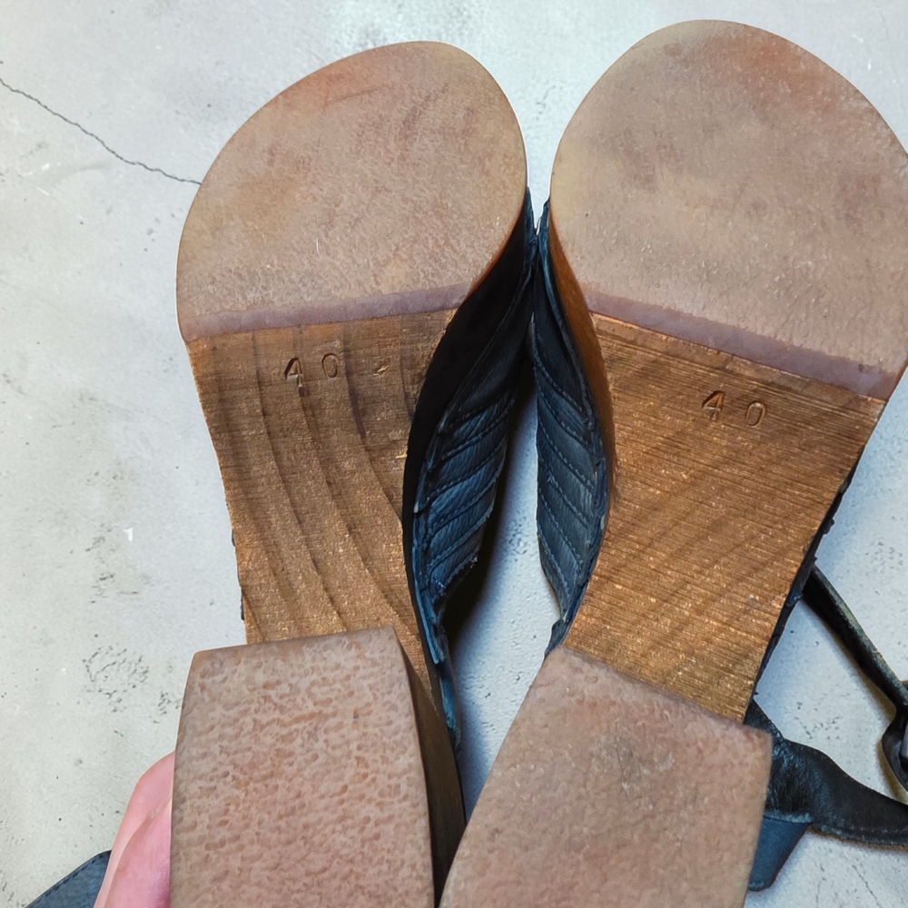 Free People Orion Blue Leather Platform Sandals - Picture 6 of 6